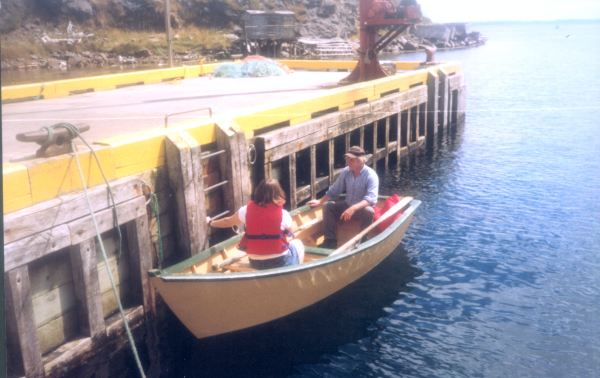 623: Red Island. Heidi Mulrooney and her father Pius at the government wharf. (1995) [courtesy of Pius Mulrooney]  - Pius son of William Mulrooney &amp;amp; Margaret Northover